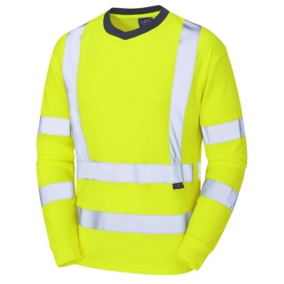 Leo Workwear T05-Y Riverton ISO 20471 Class 3 Comfort EcoViz PB Sleeved T-Shirt Yellow